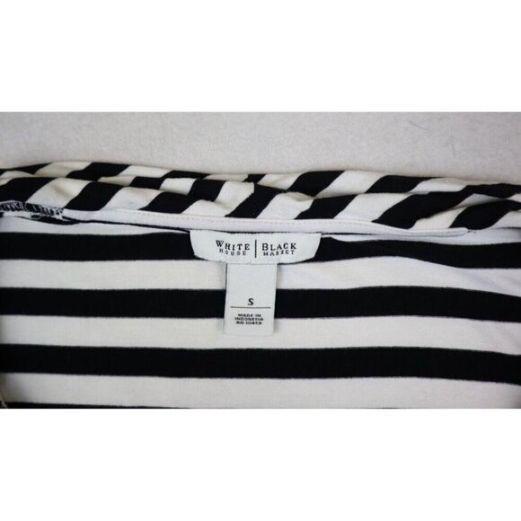 WHITE HOUSE BLACK MARKET - WOMEN'S STRIPED 3/4 SLEEEVE STRETCH KNIT TUNIC TOP S - Picture 4 of 6